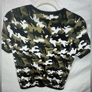 Michael Kors Camo Green Top S